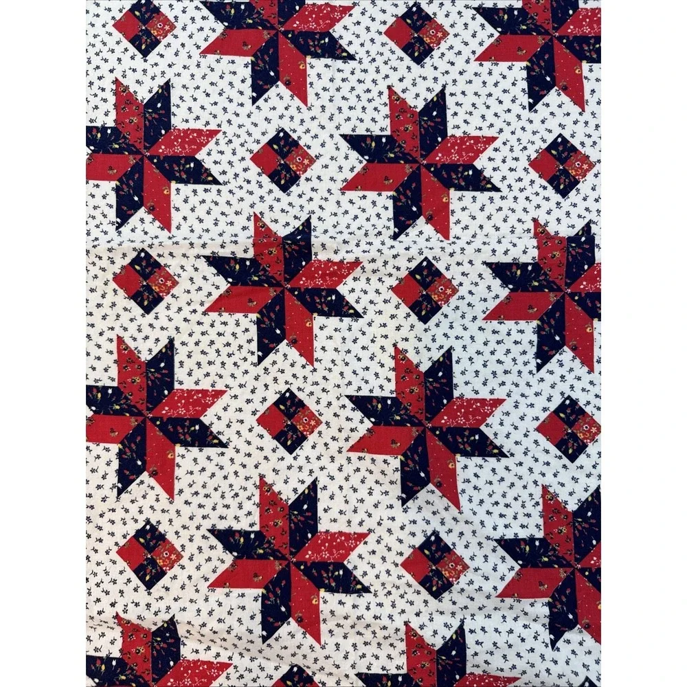 Patriotic‎ Red White Blue Star Tablecloth Thin Cotton Square 40x40